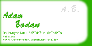adam bodan business card